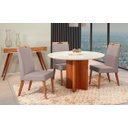 Ver imagem 1 de Mesa de jantar + 4 cadeiras Milão Tampo Redondo 120 cm Peach