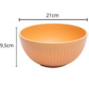 Ver imagem 3 de Jogo 6 Saladeiras 21cm Bambu Plástico Bowl Stripes Lyor Sortido Colorido Frutas Salada Restaurante
