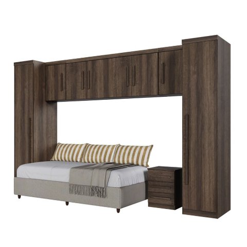 Guarda Roupa Modulado Dallas com 6 Módulos 8 Portas de Bater 3 Gavetas
