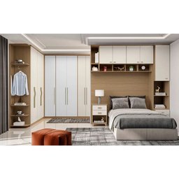 Guarda Roupa Modulo 2 Portas e 3 Gavetas 245cm Setiba Plus Carvalho/off White - 3