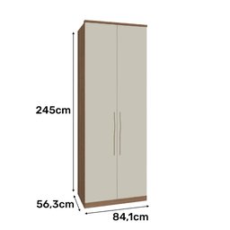 Guarda Roupa Modulo 2 Portas e 3 Gavetas 245cm Setiba Plus Carvalho/off White - 7