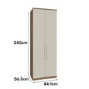 Ver imagem 7 de Guarda Roupa Modulo 2 Portas e 3 Gavetas 245cm Setiba Plus Carvalho/off White
