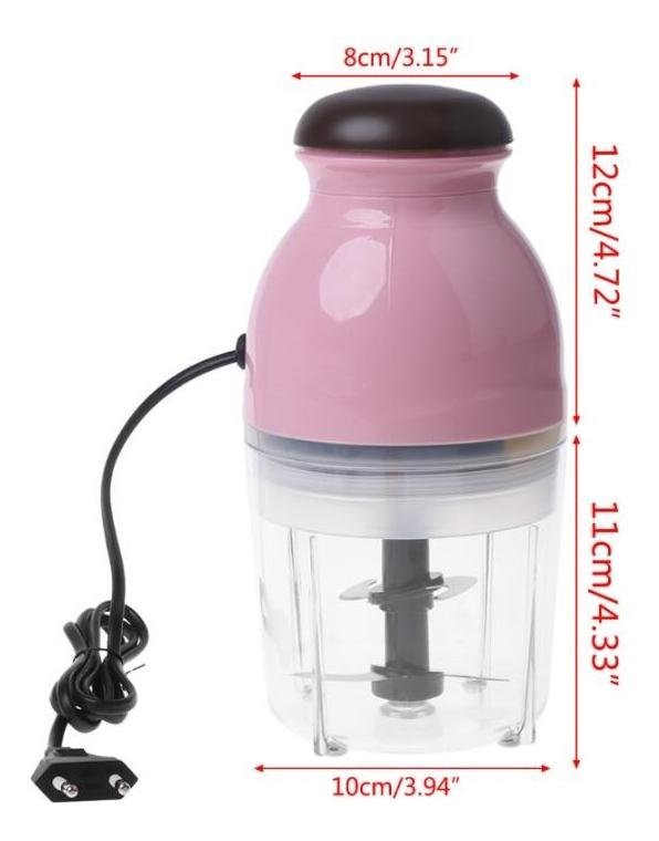 Mini Processador Alimentos Elétrico: Tritura Carne Alho, Pimenta, Frutas e Legumes - 9