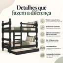 Ver imagem 3 de Treliche Madeira Maciça com Colchões Inclusos Multimóveis CR35686 Preto