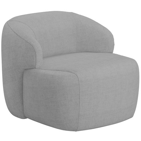 Poltrona Decorativa Fixa Orgânica para Sala Living Barolo L06 Linho Cinza Escuro - Lyam Decor