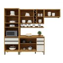 Ver imagem 3 de Armário de Cozinha Modulada com Balcão e Tampo 8 Portas 5 Gavetas Pérola 100% Mdf Vidro Reflecta Amê