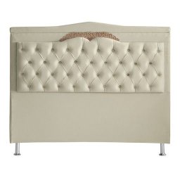 Kit Cabeceira de Cama Box e Calçadeira Baú Madri Casal 140 Cm Suede Porcelana Eli Móveis e Decoração - 3
