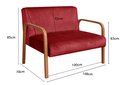 Ver imagem 3 de Sofá Namoradeira 2 Lugares Anita Braço De Madeira - Suede Bordô