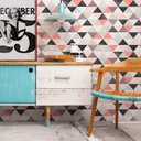 Ver imagem 1 de Papel de Parede Geomêtrico Triângulos Tons de Salmão com Preto-60x300cm