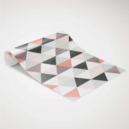 Papel de Parede Geomêtrico Triângulos Tons de Salmão com Preto-60x300cm - 3