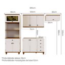 Ver imagem 3 de Cozinha Compacta Modulada 4 Peças Madeira Maciça Linha Joy Branco/Off White/Nogueira