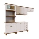 Ver imagem 2 de Cozinha Compacta Modulada 4 Peças Madeira Maciça Linha Joy Branco/Off White/Nogueira
