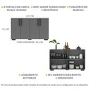 Ver imagem 4 de Aparador Buffet 4 Portas com Pés Quadrados Viena Multimóveis V3607 Grafite/Preto