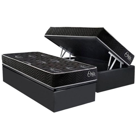 Cama Box Baú Solteiro + Colchão Ortopédico Kappesberg D28 Anatã´mico Onix + Base Crc Corano