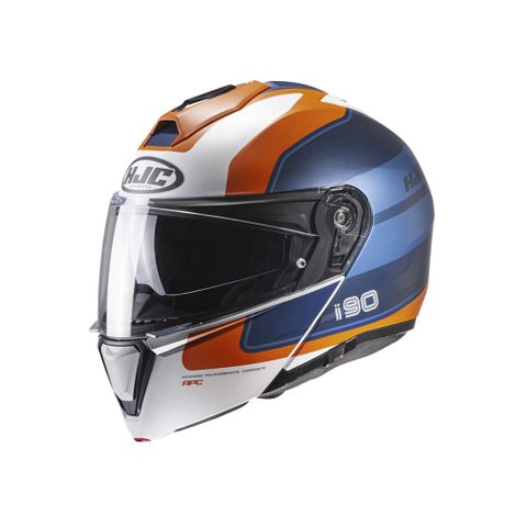 Capacete Hjc I90 Wasco Azul Laranja e Branco 61