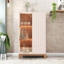 Ver imagem 3 de Cristaleira Mondrian 2 Portas com LED Bege/Off White/Freijó