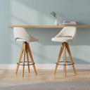 Ver imagem 2 de Kit 2 Banquetas Giratórias Estofadas com Encosto Nicole