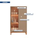 Ver imagem 6 de Cristaleira Mondrian 2 Portas com LED Marrom/Freijó