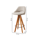 Ver imagem 4 de Kit 4 Banquetas Giratórias Estofadas com Encosto Nicole Bege