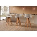 Ver imagem 3 de Kit 4 Banquetas Giratórias Estofadas com Encosto Nicole Bege