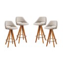 Ver imagem 2 de Kit 4 Banquetas Giratórias Estofadas com Encosto Nicole