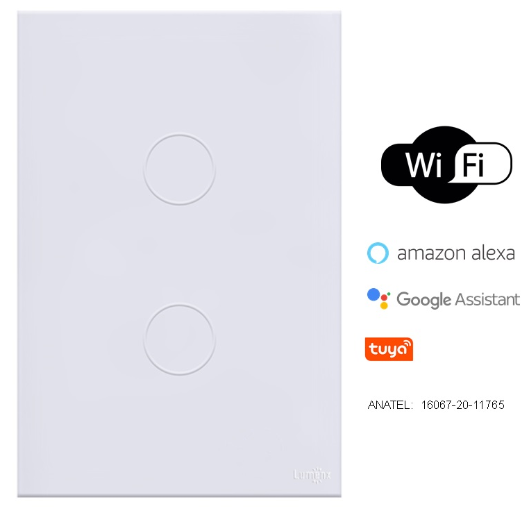 Interruptor Touch WIFI 2 PAD - 4x2 BRANCO - 2