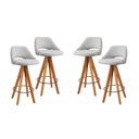 Ver imagem 2 de Kit 4 Banquetas Giratórias Estofadas com Encosto Nicole