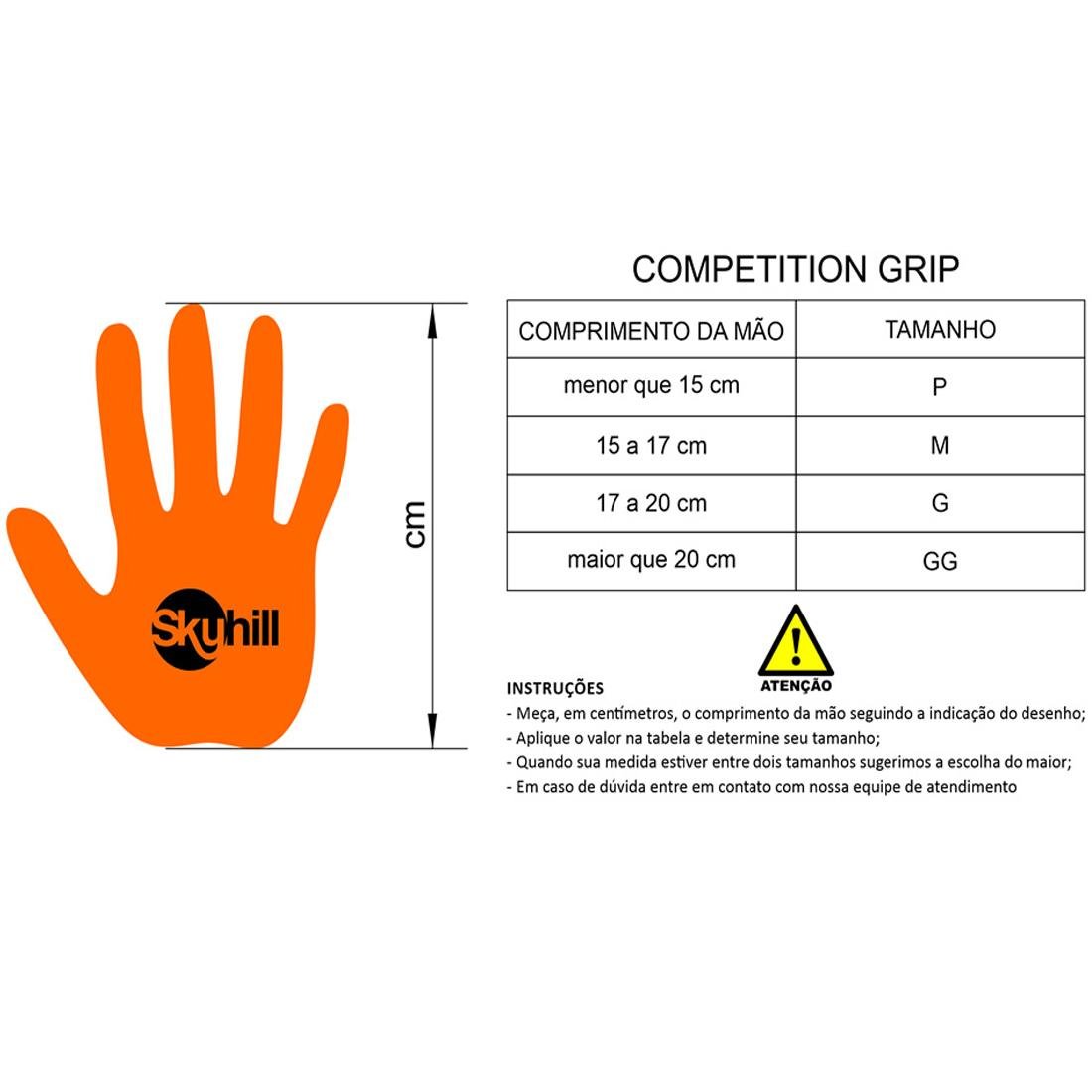 Hand Grip Competition Luva Palmar Skyhill - Laranja - M - 5