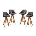 Ver imagem 2 de Kit 4 Banquetas Giratórias Estofadas com Encosto Nicole