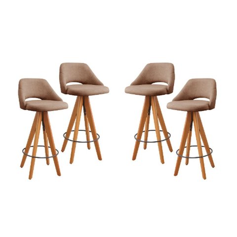 Kit 4 Banquetas Giratórias Estofadas com Encosto Nicole