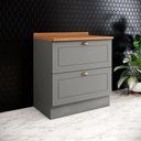 Ver imagem 1 de Balcão 2 Gavetas 80cm 100% MDF com Tampo Americana Henn