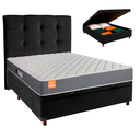 Ver imagem 1 de Conjunto Cama Box Bau Blindado Casal + Colchão D23 Pro Inducol + Cabeceira