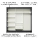 Ver imagem 5 de Guarda-Roupa Casal Madesa Kansas 3 Portas de Correr 3 Gavetas Preto Cor:Preto