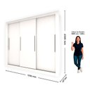 Ver imagem 5 de Guarda-roupa Casal 3 Portas 100% MDF Milão Yescasa