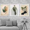 Ver imagem 2 de Kit 3 Quadros Modernos Sala Conexão Natureza 24x18cm:madeira Preta