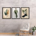 Ver imagem 1 de Kit 3 Quadros Modernos Sala Conexão Natureza 24x18cm:madeira Preta