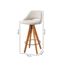 Ver imagem 4 de Kit 6 Banquetas Giratórias Estofadas com Encosto Nicole Bege/Nude