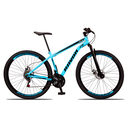 Ver imagem 1 de Bicicleta Aro 29 Suspensão Dianteira Bike Aço 21 Marchas Freio a Disco:azul Celeste