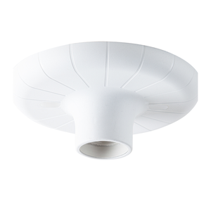 Kit 20 - Plafonier Plafon Spirale Root E-27 Branco Soquete Porcelana Prático