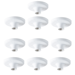 Kit 20 - Plafonier Plafon Spirale Root E-27 Branco Soquete Porcelana Prático - 2