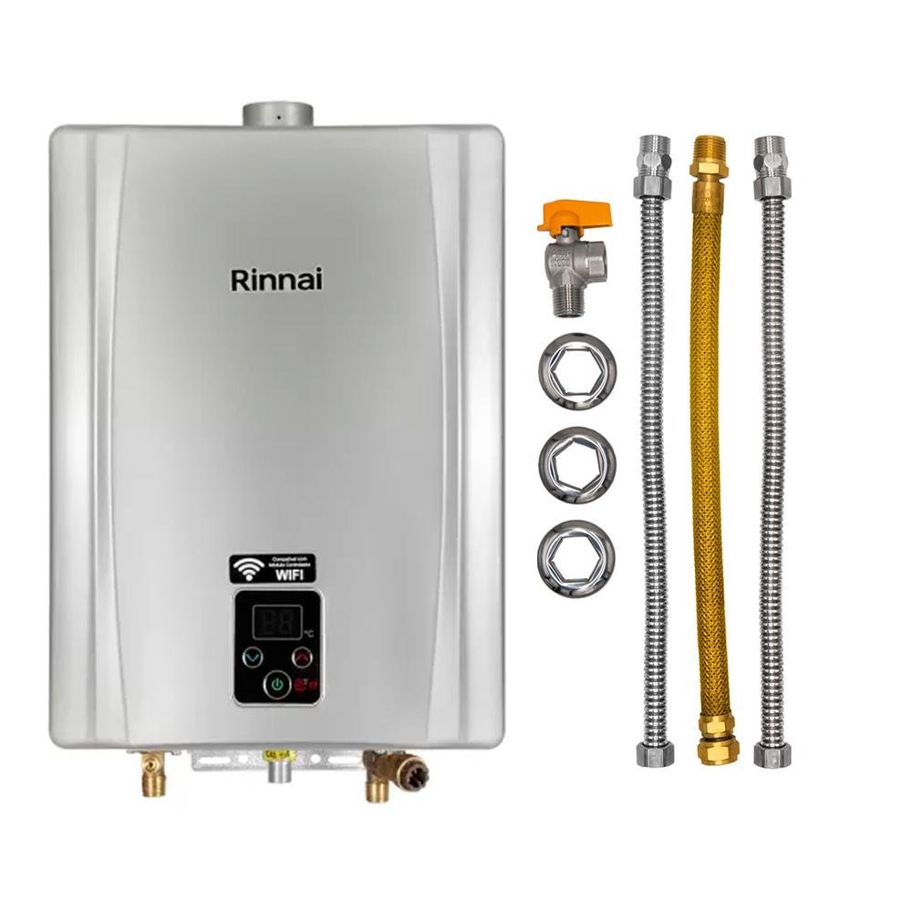 Aquecedor Rinnai 17 Litros E17 Feh Gn Prata (digital) + Kit Ligação de 40cm - 1