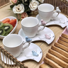 Conjunto de Xícaras para Café com Pires em Porcelana Birds Branco com 12 Peças 90ml Wolff - 2