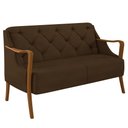Ver imagem 1 de Poltrona Namoradeira 2 Lugares 135cm Capitonê Lapa M22 Veludo Marrom - Mpozenato