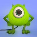 Ver imagem 3 de Luminária Mike Wazowski Monstros SA Abajur Mesa Disney