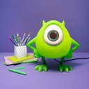 Ver imagem 2 de Luminária Mike Wazowski Monstros SA Abajur Mesa Disney