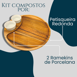Kit Tábua de Frios com Divisórias Petisqueira de Madeira - 5