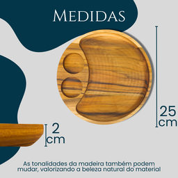 Kit Tábua de Frios com Divisórias Petisqueira de Madeira - 8