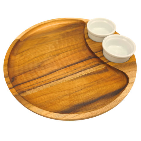 Kit Tábua de Frios com Divisórias Petisqueira de Madeira