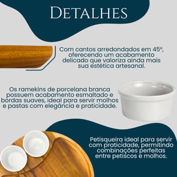 Kit Tábua de Frios com Divisórias Petisqueira de Madeira - 7