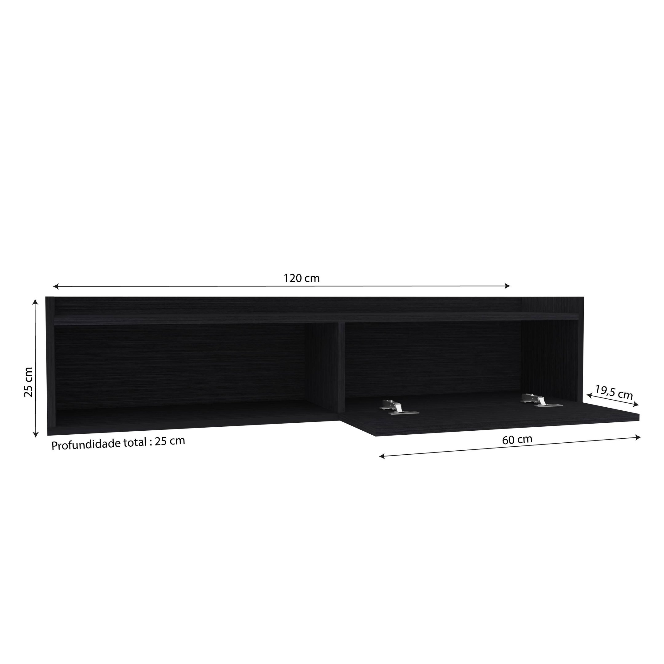 Rack para Tv Suspenso até 50 Polegadas com 1 Porta e 1 Nicho Atena - 6